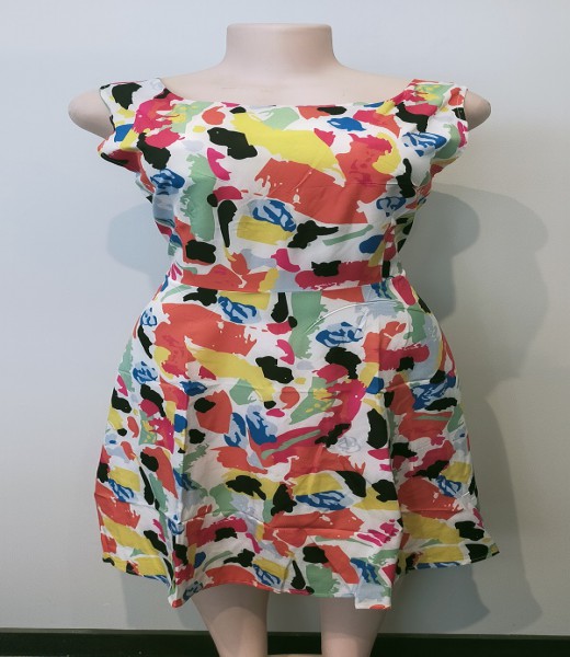 Vintage Dress Abstract Colours