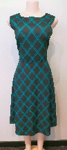 Black Dress / Green Tarten Pattern