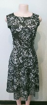 Black Dress / White Rose Outline