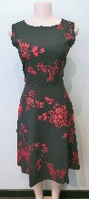Black Dress / Red Flower Outline