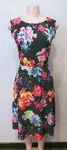 Black Dress / Bright coloured Flowers