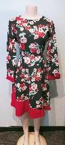 Black Dress / Red Roses / Red Trim